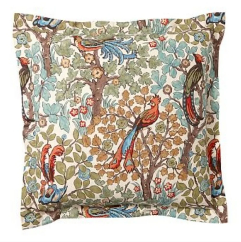 Pottery Barn Mayle Pillow Shams Birds Botanical Floral Set Of 2